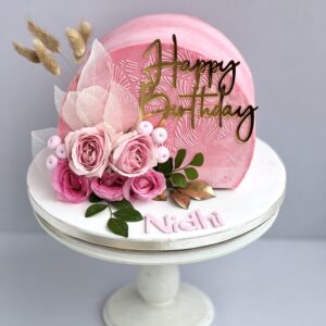 Pink top forward cake