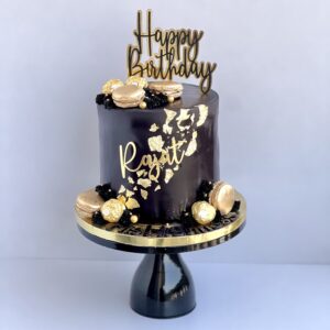 Black & golden cake