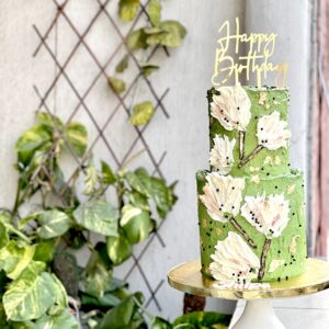 Green leaf cake
